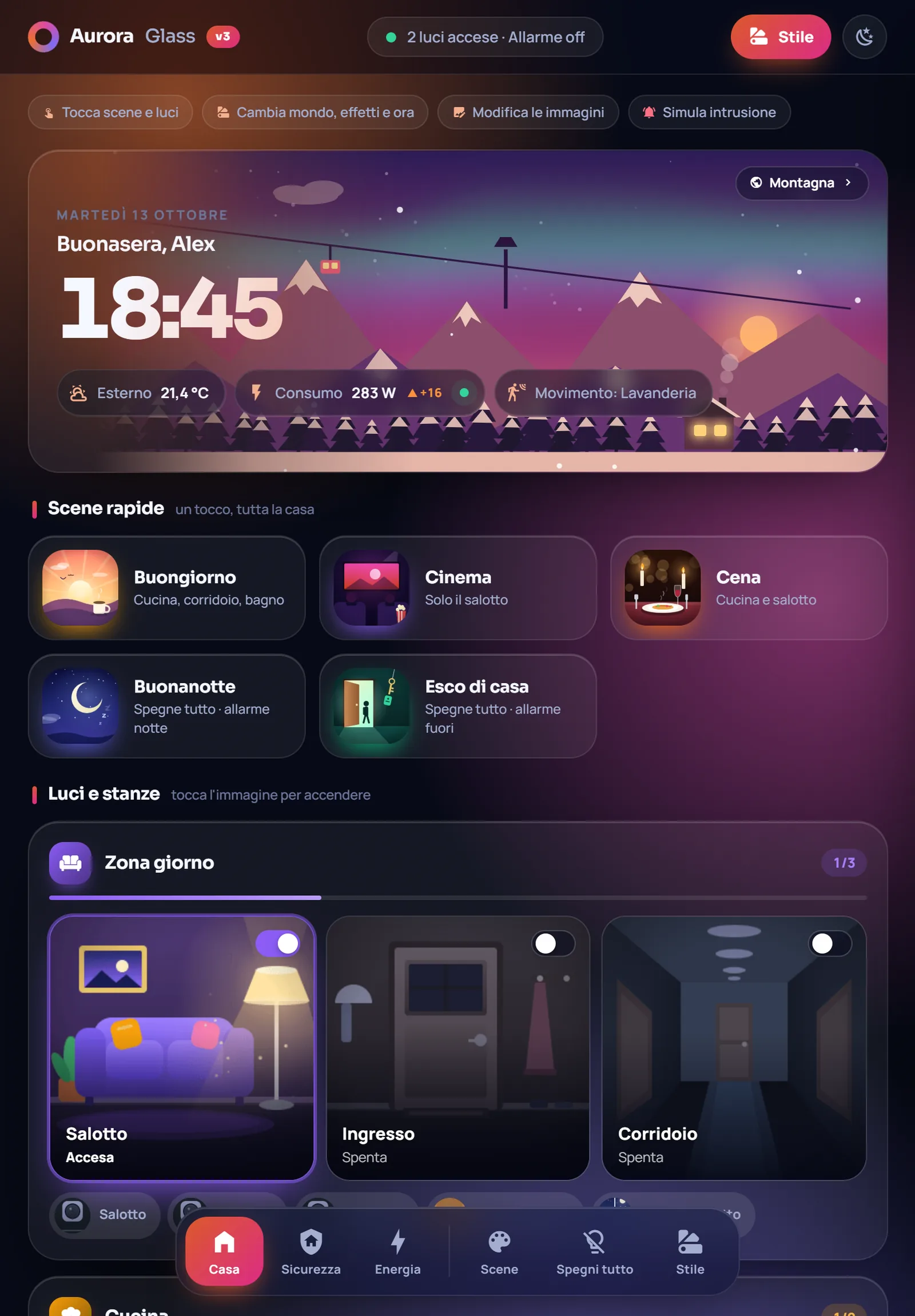 A Home Assistant wall tablet that lives by the sun